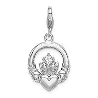 Algopix Similar Product 4 - Sterling Silver CZ Claddagh WLobster