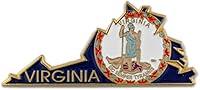 Algopix Similar Product 19 - PinMart Virginia Shape Flag Lapel Pin 