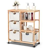 Algopix Similar Product 5 - Giantex Wood Hamper Storage Cart 2