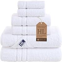 Algopix Similar Product 18 - Hawmam Linen White 6 Piece Bath Towels