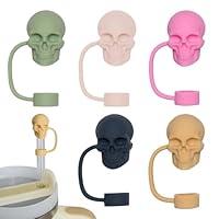 Algopix Similar Product 2 - TDTOK 5Pcs Cute Skull Straw Cover Cap