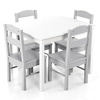 Algopix Similar Product 3 - KOTEK Kids Wood Table and 4 Chair Set