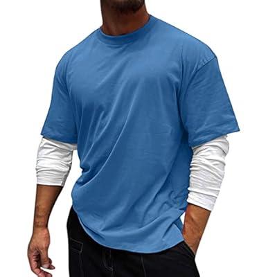 Men T Shirt Muscle Gym Workout Athletic Short Sleeve Shirt Cotton Tee Shirt  Top