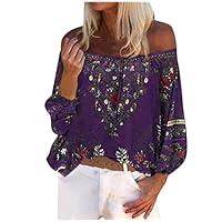 Algopix Similar Product 13 - HebeTop Womens Floral Off The Shoulder