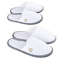 Algopix Similar Product 7 - White Spa Slippers Closed Toe6 Pairs