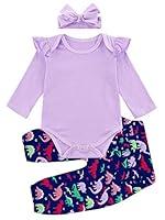 Algopix Similar Product 6 - Baby Girls Outfits 3pcs Purple Romper