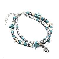 Algopix Similar Product 8 - Softones Blue Starfish Turtle Anklet