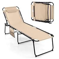 Algopix Similar Product 15 - Tangkula Beach Lounge Chair for