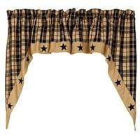Algopix Similar Product 3 - Black & Tan Farmhouse Star Swag