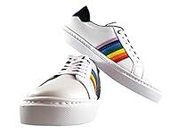 Algopix Similar Product 6 - Rainbow Pride Shoes  White with Black