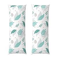 Algopix Similar Product 9 - Body Pillow Cover  Leaf Print Green