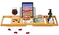 Algopix Similar Product 11 - Bamboo Bathtub Caddy Tray Bathroom