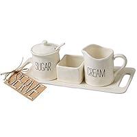 Algopix Similar Product 20 - Mud Pie Bistro Cream & Sugar Set, White