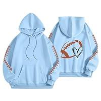 Algopix Similar Product 8 - Game Day Hooded Sweatshirt Women Heart