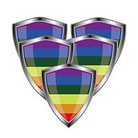 Algopix Similar Product 4 - RUKITU 5Pcs Pride Rainbow Flag Decal