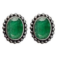 Algopix Similar Product 6 - Simulated Green Emerald Gemstone 925
