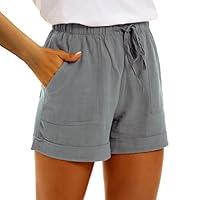 Algopix Similar Product 14 - Casual Shorts for Women Cotton High