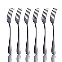 Algopix Similar Product 8 - Salad Forks Set of 6 Black Flatware