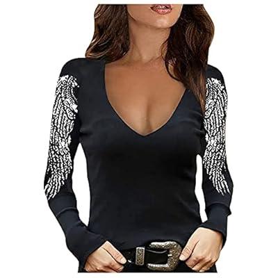Lace Elegance: Women's Black Casual O Neck Long Sleeve Top