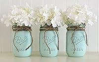 Algopix Similar Product 16 - Mason Jar Set  3 Piece Aqua Baby