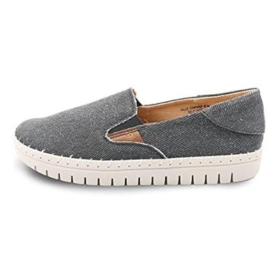 Sparkly Black Canvas Slip On Shoes for Women