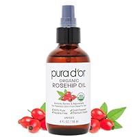 Algopix Similar Product 10 - PURA DOR 4 Oz ORGANIC Rosehip Seed Oil