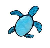 Algopix Similar Product 12 - Teal Blue Sea Turtle Stained Glass Sun