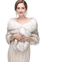 Algopix Similar Product 19 - CanB Womens 1920s Faux Fur Shawl