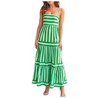 Algopix Similar Product 18 - Womens Striped Back Smocked Maxi Dress