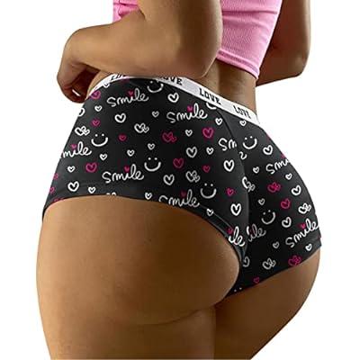 Women's Cute Panties Cotton Soft Breathable Briefs Lace Printed