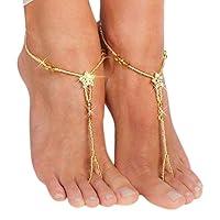 Algopix Similar Product 7 - Gold Barefoot sandals Bridal foot