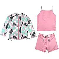 Algopix Similar Product 1 - SwimZip Girl 3 Piece Long Sleeve Rash