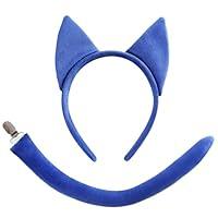 Algopix Similar Product 14 - Neujiwo Blue Cat Ears Headband and Tail