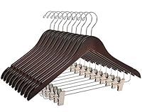 Algopix Similar Product 12 - Quality Wooden Skirt Hangers with Clips