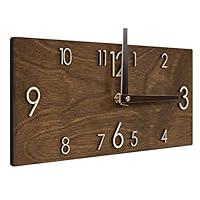 Algopix Similar Product 20 - Wooden Wall Clock  Handmade Dark Brown
