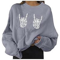 Algopix Similar Product 8 - Crewneck Sweatshirts Funny Skull Hands