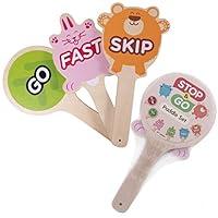 Algopix Similar Product 15 - Stop  Go Wooden Paddles Set  Play Red