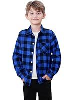 Algopix Similar Product 5 - SANGTREE Boys Flannel Shirt Long Sleeve