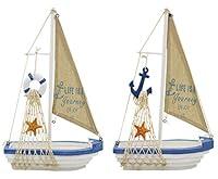 Algopix Similar Product 11 - Wooden Sailboat Decor Wisonique 2 Pcs