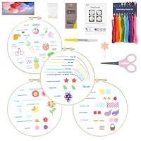 Algopix Similar Product 4 - Enkor 4 Sets Embroidery Kit for