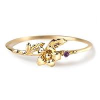 Algopix Similar Product 15 - HOLINSE Gold Birth Flower Ring with