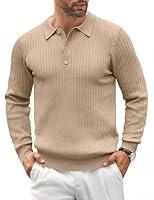 Algopix Similar Product 4 - COOFANDY Mens Knit Polo Shirts Casual