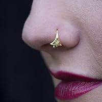 Algopix Similar Product 14 - Gold Nose Ring Unique Gold Plated