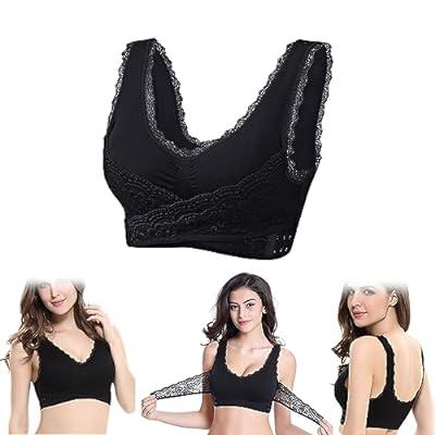 Kendally Bra - Kendally Comfy Corset Bra Front Cross Side Buckle Lace Bras  US