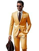 Algopix Similar Product 5 - SPTALLFITJSV Gold Dress Suits for Men 2