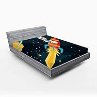 Algopix Similar Product 17 - Ambesonne Rocket Fitted Sheet Boy