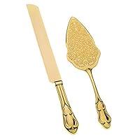 Algopix Similar Product 4 - Cake Knife  Server Set Gold Wedding