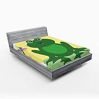 Algopix Similar Product 6 - Ambesonne Frogs Fitted Sheet Concept