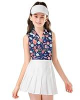 Algopix Similar Product 1 - Soneven Girls Sleeveless Golf Polo