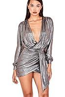 Algopix Similar Product 10 - Soluo Womens Sexy Deep V Neck Metallic